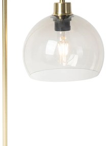 Lampada da tavolo moderna in ottone con paralume fumé - Maly