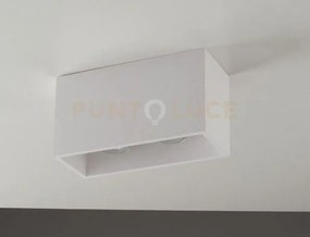Plafoniera-faretto foster bianca 2 luci attacco gu10 24x13cm in ges...