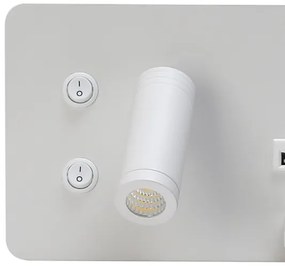 Immax 08285L-LED Applique con ripiano, USB e ricarica wireless LED/3W/230V + LED/3W