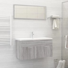 Set Mobili Da Bagno 2 Pz Grigio Sonoma İn Legno Multistrato /