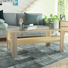 Tavolino Da Salotto İn Legno Multistrato 100x59x42 Cm Rovere /