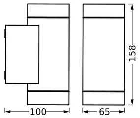 Ledvance - Applique da esterno ITYS 2xGU10/35W/230V IP65