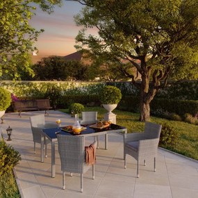 Set tavolo e sedie Davos NATERIAL in alluminio antracite per 4 persone