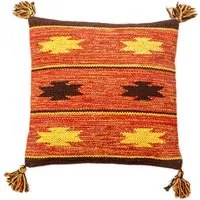 Tappeto moderno Chicago, stile kilim, 100% cotone, arancione, 45x45cm