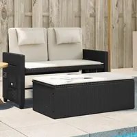 Panca Reclinabile da Giardino con Cuscini Nera in Polyrattancod mxl 112506