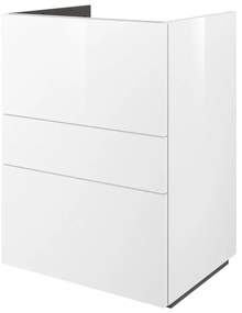 Mobile da bagno sotto lavabo SENSEA Neo Frame bianco laccato lucido L 60 x H 84 x P 48 cm 3 cassetti, lavabo non incluso