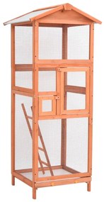 Gabbia Per Uccelli 68x62x166 Cm İn Legno Di Abete /