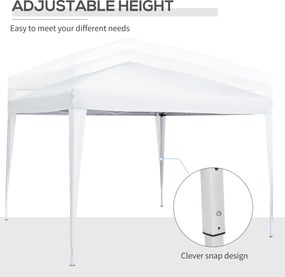 Gazebo Pieghevole 3x3m in Acciaio e tessuto Oxford Bianco...