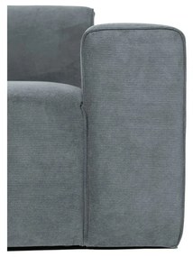 Divano angolare componibile grigio (con penisola a destra) con rivestimento in velluto a coste Sting – Scandic