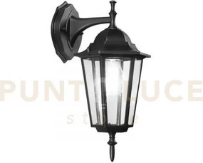 Applique down milano nera 1 luce attacco e27 ip44 17x20,8x36cm allu...