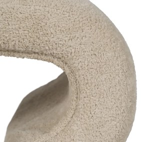 Poggiapiedi beige con rivestimento in bouclé – Ixia