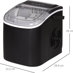 Macchina del Ghiaccio 1,3 Litri con Cestello e Paletta Nera...