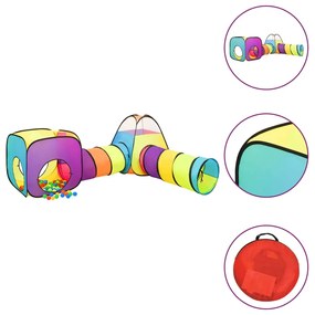 Tenda da Gioco per Bambini con Palline Multicolore 190x264x90cm, Tenda da Gioco per Bambini 250 Palline Multicolore 190x264x90cm V