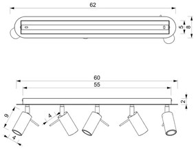 Faretto PRESTON 5xGU10/40W/230V nero
