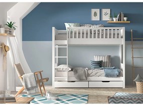 Letto a castello bianco per bambini 90x200 cm Scott - Vipack