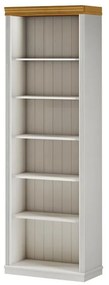Libreria bianca in pino massiccio 74x223x37 cm Anita – Støraa