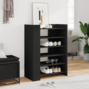 Scarpiera Nera 74,5x37,5x100 Cm İn Legno Multistrato /