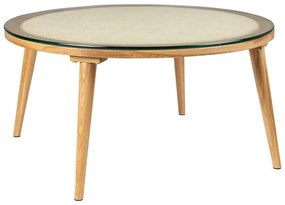 Tavolino da salotto rotondo di colore naturale in vetro ø 70 cm Haru – White Label