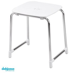 Gedy "G-Prima classe" sgabello in alluminio/abs colore bianco/cromo