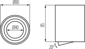 Kanlux 28784 - Faretto BORD ONE 1xGU10/10W/230V bianco