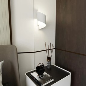 Applique Moderna 1 Luce Ubbe A Fascia In Acciaio Bianco