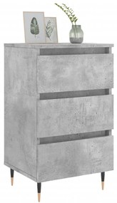 Comodini 2 pz grigio cemento 40x35x69 cm in legno multistrato