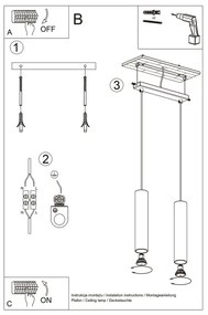 Sollux SL.1241 - Lampadario a sospensione con filo LAGOS 2xGU10/10W/230V oro