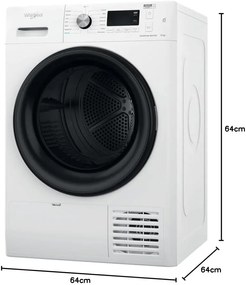 Asciugatrice Whirlpool FFTNM118X3, Pompa di Calore 8kg, A+++, FreshCare+