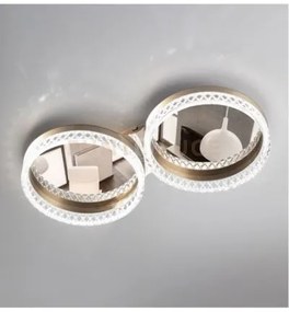 Lampada da soffitto regina, acrilico trasparente, oro satinato + mo...