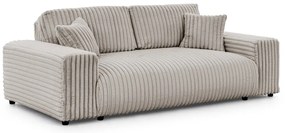 Divano grigio chiaro con rivestimento in velluto a coste 213 cm Justin – Ropez