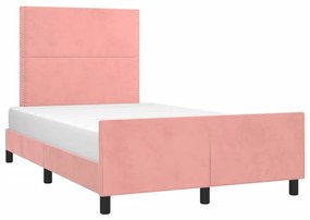 Giroletto con testiera rosa 120x190 cm in velluto