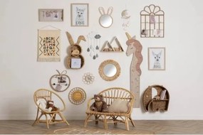 Atmosphera - Specchio da parete per bambini LION, Ø 38 cm, in rattan/rafia