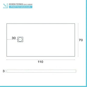 Piatto doccia filo pavimento Karen 70x110 in resina bianco pietra