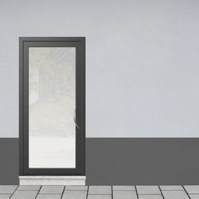 Portoncino d'ingresso Condo3 con vetro L 90 x H 210 cm in alluminio grigio, apertura spingere a sinistra