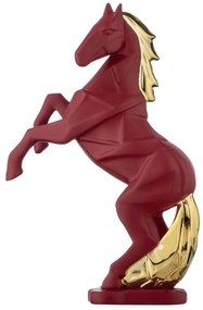 Bongelli preziosi piccola Scultura in marmorino moderna Cavallo stilizzato h 13 - varie colorazioni ROSSO ORO