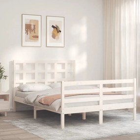 Giroletto con testiera bianco 4ft small double legno massello