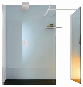 Box doccia walk-in Wens, vetro 6 mm, H 200 cm, profilo bianco