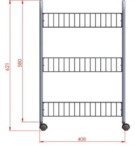 Supporto mobile con 3 ripiani Lugano - Metaltex