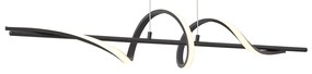 Lampada a sospensione di design nera 110 cm con LED dimmerabile a 3 livelli - Wokkel