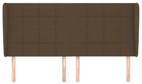 Testiera ad orecchio marrone scuro 183x23x118/128 cm in tessuto