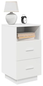 Comodini 2 Pz Con 2 Cassetti Bianchi 36x36x68 Cm /