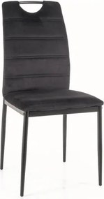 Sedia in velluto nero Rip Blu19