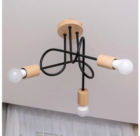 Plafoniera OXFORD 3xE27/15W/230V pino/nero