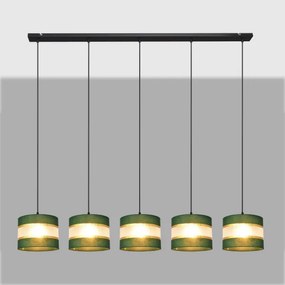 Lampadario a sospensione con filo HELEN 5xE27/15W/230V verde/oro