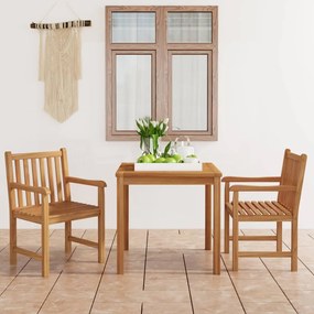Set Da Pranzo Per Esterni 3 Pz İn Legno Massello Di Teak /