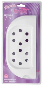 Mensola portasapone a muro 24 cm in ABS bianco Gioia