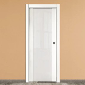 Porta interna scorrevole Oxford Vetrata in vetro colore bianco, L 80 x H 210 cm, apertura reversibile