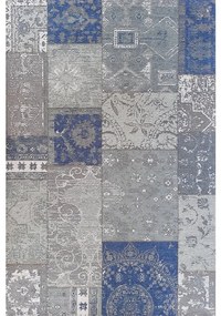 Tappeto Kilim orientale in acrilico blu e grigio, L 190 x L 133 cm