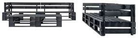 Set divani da giardino su pallet 6 pz nero in legno