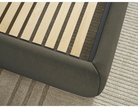 Letto matrimoniale imbottito verde scuro con contenitore/senza testiera con rete inclusa 180x200 cm Inera – Bobochic Paris